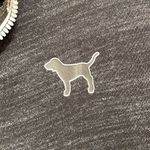 PINK - Victoria's Secret PINK Victoria’s Secret dark gray/white/yellow logo pullover, size L, NWOT Photo 5