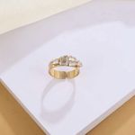 Stacked Crystal Gold Adjustable Ring Photo 2