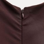 ZARA  long brown fitted dress midi bodycon evening cocktail casual Photo 11