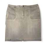 Logo by Lori Goldstein Women's Grey Denim Pencil Skirt w/ Button Fly size 20W Gray Photo 0