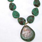 Faux Turquoise Southwestern Lightweight Chunky Pendant Necklace Green Photo 8