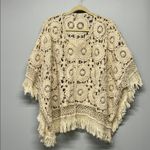 Raga  Crochet Fringe Poncho The Betsy Festival Boho Indie Cottage Size Small Photo 1