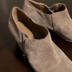 Adrienne Vittadini  Camel Suede Outside Zip Wedge Bootie Size 9 Photo 5