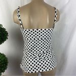 Apt. 9  Black & White Print Tankini Swim Bathing Suit Top L Photo 1
