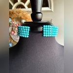 Vintage turquoise beaded crystal diamanté choker Blue Photo 4