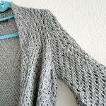 Eileen Fisher Large Alpaca Wool Blend Grey Open Stitch Ash Sweater Cardigan Photo 2