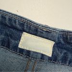 MOTHER Denim Mother Jeans The Roller Wide Leg Flare Raw Hem Distressed Medium Wash High Waist Photo 4