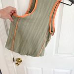We The Free  Free People Olive Green Sleeveless Top with Orange Trim SMALL Photo 3