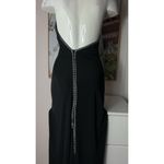 J’adore Black Diamante Halter Maxi Bodycon Dress Strappy Back Size Small Photo 4