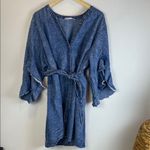Denim Kimono Style Dress with Belt Blue Size undefined Photo 1