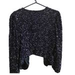 Parker  Silk Navy Sequin Open Blazer Fabulous Glam New Year’s eve Evening Jacket Photo 6