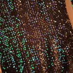 Rehab Black Iridescent Sequin Long Sleeve Open Back Dress Photo 2
