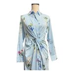 ZARA  Blue Striped Floral Dress Size XS Photo 2