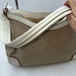Etienne Aigner  Vintage‎ Linen and Leather Shoulder Bag Photo 5