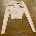 Debut Cropped Long Sleeve Collar V Neck Photo 0