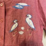 Cabernet Red House‎ Dress Embroidered Lighthouse Design Cotton Size Medium Blue Photo 3