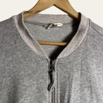 Eileen Fisher Gray Organic Cotton Knit 2-way Zip Bomber Jacket XL Photo 2