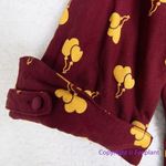 Unique Vintage  X GB Gywnnie Bee Maroon Yellow Midi 0X Heart‎ Balloon Dress Photo 4