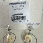 Free People Bohemian Beachy Concha Shell Blue Bridge Dangle Earrings NWT 8” Photo 8