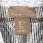 Tahari Blue And Black Plaid Side Button Accents Mock Neck Long Sleeves Sweater Photo 2