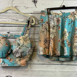 Torrid Women's Plus 3 Teal Peach Floral Bikini Swimsuit Set Photo 0