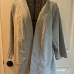 Denim & Co open front “sweatshirt” cardigan Gray Size L Photo 0