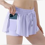 Source Unknown 2 in 1 Womens Flowy Athletic Shorts for Running,Yoga,Workout,Biker Butterfly XL Photo 4