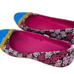 Crocs Mondo Roses Cap Toe Ballet Flats Artsy Y2K Floral Pink Blue Womens 9 Photo 3