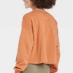 Smiley World Spread Kindness Rust Ora Cropped Pullover Sweatshirt Size L Size L Photo 1