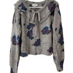 Something Navy  Floral Ruffle Sweater Photo 0