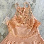 Free People $250 Heart to Heart Crochet Lace Trim Dress Romper Petal Pink Size 2 Photo 10