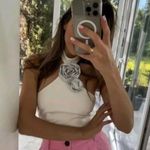 ZARA  halter neck white top with rhinestones Photo 0