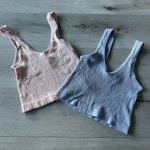 Urban Outfitters SET 2 Crop Tank Tops Light Blue and Mauve M NWT Photo 0