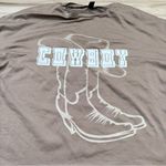 SheIn Brown Cowboy Short Sleeve Shirt Women’s Small Photo 1