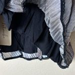 Anthropologie NWT Let Me Be Size Medium Metallic Peplum Top V-Neck Blouse Photo 7