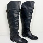 Hinge Over the Knee Leather tall boots In Black Size 7.5 Equestrian Bohemian Photo 2