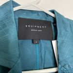 Equipment Ramond Teal Textured Satin Blazer Photo 5