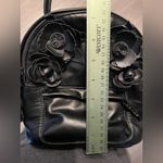 Betsey Johnson Black Mini Backpack Floral Lining Faux Leather Photo 14