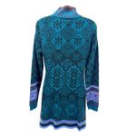 Icelandic Design Zip Sweater Coat Nordic Fair Isle Boho Tribal Wool Blend M Green Size M Photo 1