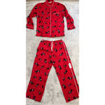 Victoria's Secret Women's  M Red Black Scottie Dog Pajama Set Holiday Photo 7
