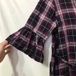 Isabel Maternity  Purple Plaid Button Shirt Dress Womens M Knee Length Preppy Photo 5