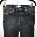 RE/DONE  Comfort Stretch Washed Black High Rise Stove Pipe Raw Hem Jeans Size 29 Photo 3