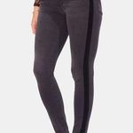 ZARA  | Black Velour Trim High Rise Skinny Jeans Sz 4 Photo 0