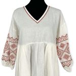 Madewell | NWT | XS | Embroidered Sleeve Linen Blend Popover Midi Dress Photo 4