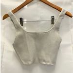 Babaton Aritzia  Matte Pearl Sculpt Knit‎ Squareneck Cropped Tank Medium Photo 3