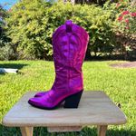 Nine West  Pink Metallic Glitter Cowboy Western Boots Size 7.5 Photo 2