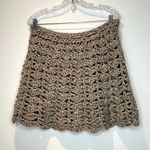 Hand made crochet knitted multicolor mini skirt scalloped hem & drawstring Photo 4