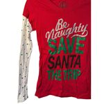 Wound Up Womens Small Christmas Long Sleeve Shirt Funny “Be Naughty” Holiday Tee Photo 3