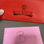 MCM  tri fold‎ wallet with bow, orange Photo 13