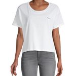 French Connection Femme Cotton Cropped T-Shirt White Size Small Crewneck Jersey Photo 0